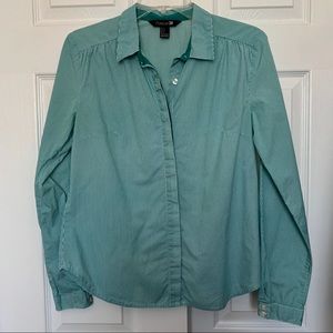 4 Green Stripped Button Down Shirt